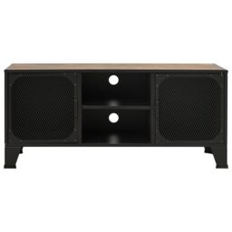 Berkfield Home TV Cabinet Rustic Brown 105x36x47 cm Metal & MDF - Size: 105 x 36 x 47 cm - thumbnail 3