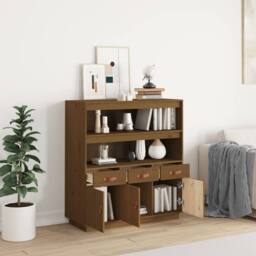 Berkfield Home Highboard Honey Brown 100x40x108.5 cm Solid Wood Pine - thumbnail 3