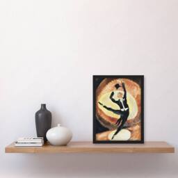 "Artery8 Acrobatic Male Dancer with Top Hat Demuth Framed Wall Art Print in Brown - Size: W12"" x H16""" - thumbnail 4
