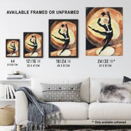 "Artery8 Acrobatic Male Dancer with Top Hat Demuth Framed Wall Art Print in Brown - Size: W12"" x H16""" - thumbnail 3