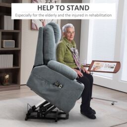 HOMCOM Riser & Recliner Chair with Vibration Massage Heat Quick Assembly in Dark Grey - thumbnail 4
