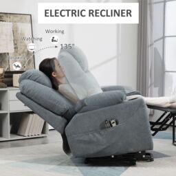 HOMCOM Riser & Recliner Chair with Vibration Massage Heat Quick Assembly in Dark Grey - thumbnail 5