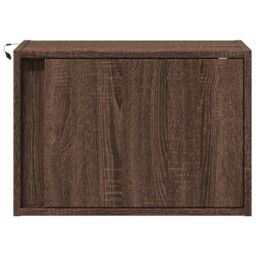 Berkfield Home Wall-mounted Bedside Cabinets with LED Lights 2 pcs Brown Oak - thumbnail 6