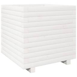 Berkfield Home Garden Planter White 50x50x49.5 cm Solid Wood Pine - thumbnail 1