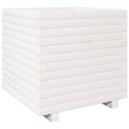 Berkfield Home Garden Planter White 50x50x49.5 cm Solid Wood Pine - thumbnail 7