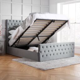 Birlea Grey Fabric Ottoman Bed Frame Storage Marquis Velvet - Size: King - thumbnail 2