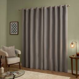 Furn The Ultimate Velvet 100% Blackout Eyelet Curtain Pair in Silver - Size: 168 cm width x 137 cm drop - thumbnail 2