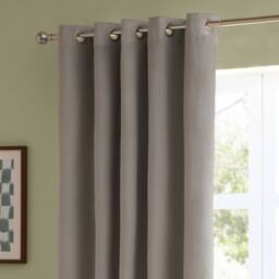 Furn The Ultimate Velvet 100% Blackout Eyelet Curtain Pair in Silver - Size: 168 cm width x 137 cm drop - thumbnail 4