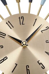 Living and Home 55cm Luxury Silent Sunburst Wall Clock Morandi Colour Statement Timepiece in Gold - thumbnail 4