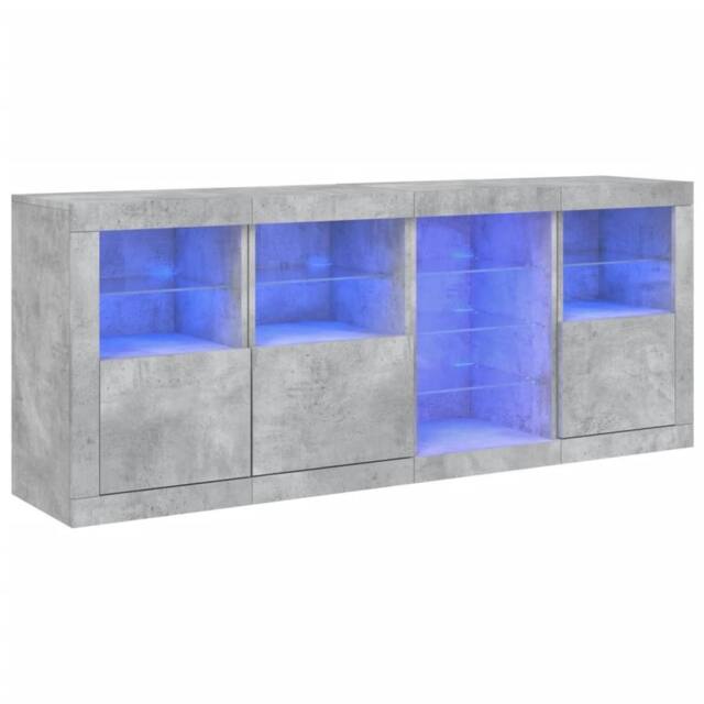 Berkfield Home Sideboard with LED Lights Concrete Grey 164x37x67 cm - Size: 164 x 37 x 67 cm - image 1