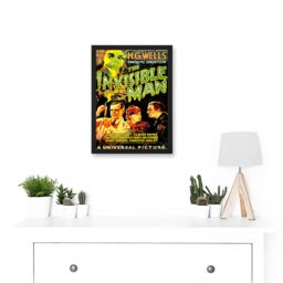 Artery8 The Invisible Man Hg Wells Classic Horror Sci Fi USA A4 Artwork Framed Wall Art Print in Black - thumbnail 2