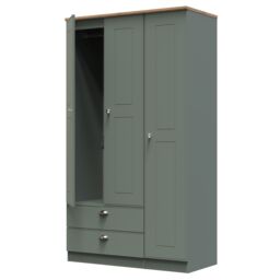 Ready Assembled 2 U Albert Triple Wardrobe with 2 Drawers (Ready Assembled) in Pale Green - thumbnail 5