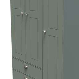 Ready Assembled 2 U Albert Triple Wardrobe with 2 Drawers (Ready Assembled) in Pale Green - thumbnail 4