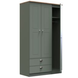 Ready Assembled 2 U Albert Triple Wardrobe with 2 Drawers (Ready Assembled) in Pale Green - thumbnail 6