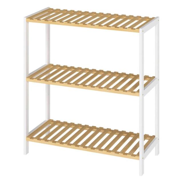 Ventryn 3-Tier Bamboo Shoe Rack Stand Adjustable Wooden Storage in Brown - image 1