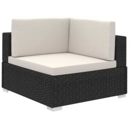 Berkfield Home Sturdy 6 Piece Garden Lounge Set with Cushions Poly Rattan Black - thumbnail 1