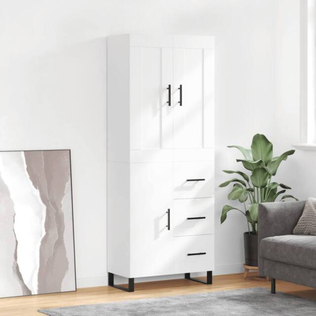 Berkfield Home Highboard White 69.5x34x180 cm Engineered Wood - image 1