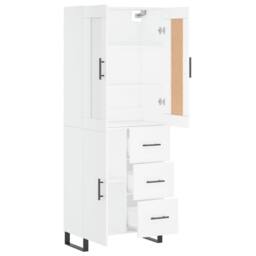 Berkfield Home Highboard White 69.5x34x180 cm Engineered Wood - thumbnail 4