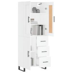 Berkfield Home Highboard White 69.5x34x180 cm Engineered Wood - thumbnail 3