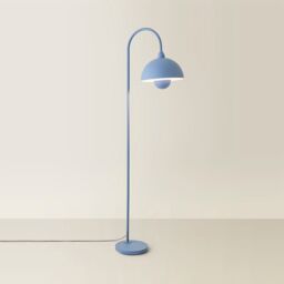 ValueLights Tilly Pastel Arched Dome Shade Metal Floor Lamp with LED Bulb in Blue - thumbnail 7