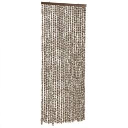 Berkfield Home Fly Curtain Taupe & White 56x200 cm Chenille - thumbnail 1