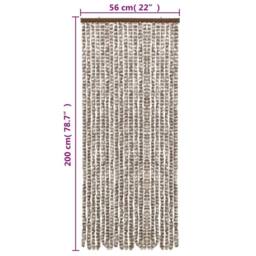 Berkfield Home Fly Curtain Taupe & White 56x200 cm Chenille - thumbnail 6