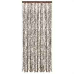Berkfield Home Fly Curtain Taupe & White 56x200 cm Chenille - thumbnail 3