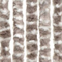 Berkfield Home Fly Curtain Taupe & White 56x200 cm Chenille - thumbnail 4