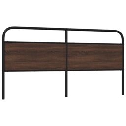 Berkfield Home Headboard Brown Oak 180 cm Steel & Engineered Wood - thumbnail 5