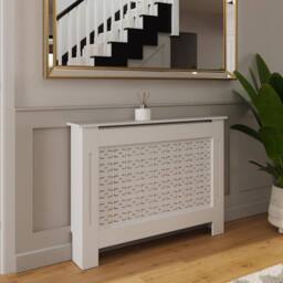 FWStyle Geometric Medium White Radiator Cover (H) 82.3 (W) 112 (D) 19cm - thumbnail 1
