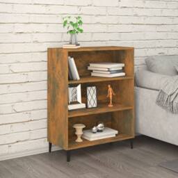 Berkfield Home Sideboard Smoked Oak 69.5x32.5x90 cm Engineered Wood in Brown - thumbnail 2