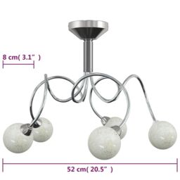 Berkfield Home Ceiling Lamp with Round Glass Shades for 5 G9 LED Lights in White - thumbnail 6