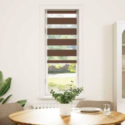 Berkfield Home Zebra Blind Brown 40x100 cm Fabric Width 35.9 cm Polyester - thumbnail 2