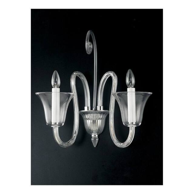 Netlighting PALACE Twin 2 Light Candle Wall Light Chrome 60x48x32cm in Silver - Size: 60 x 48 x 32 cm