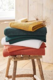 Drift Home 'Abode' Soft Heavyweight Cotton Towel in Mustard - Size: Bath Sheet - thumbnail 2