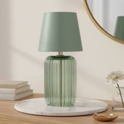 Madison & Mayfair Ridged Glass LED Living Room Lamp - Green