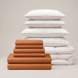 Bedable 100% Cotton Sateen Bedding Bundle 460 Thread Count - Duvet Cover + Fitted Sheet + 4 Pillowcases + Duvet + 4 Pillows - Size: Double - thumbnail 2