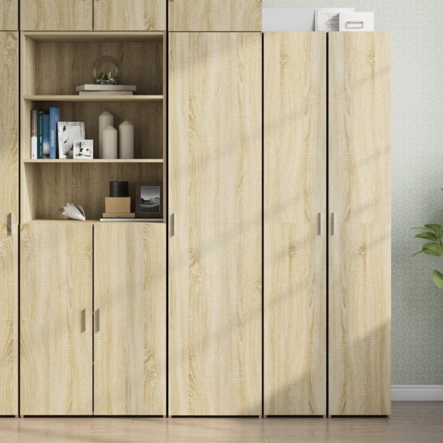 Berkfield Home Highboard Sonoma Oak 45x42.5x185 cm Engineered Wood in Brown - image 1