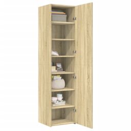 Berkfield Home Highboard Sonoma Oak 45x42.5x185 cm Engineered Wood in Brown - thumbnail 3