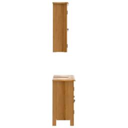 Berkfield Home 2 Piece Bathroom Furniture Set Solid Wood Pine in Brown - thumbnail 6