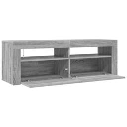Berkfield Home TV Cabinet with LED Lights Grey Sonoma 120x35x40 cm - Size: 120 x 35 x 40 cm - thumbnail 7