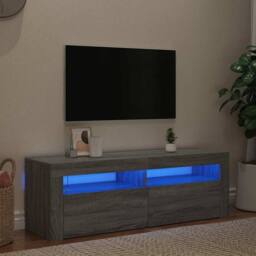Berkfield Home TV Cabinet with LED Lights Grey Sonoma 120x35x40 cm - Size: 120 x 35 x 40 cm - thumbnail 1
