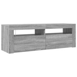Berkfield Home TV Cabinet with LED Lights Grey Sonoma 120x35x40 cm - Size: 120 x 35 x 40 cm - thumbnail 6