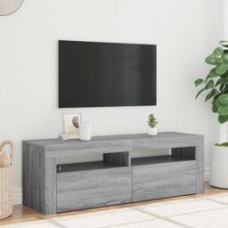 Berkfield Home TV Cabinet with LED Lights Grey Sonoma 120x35x40 cm - Size: 120 x 35 x 40 cm - thumbnail 2