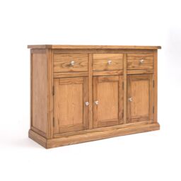 Cabinet Bits Salerno Light Wood 3 Drawer 3 Door Sideboard Chrome Knob in Light Brown - thumbnail 2