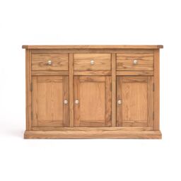 Cabinet Bits Salerno Light Wood 3 Drawer 3 Door Sideboard Chrome Knob in Light Brown - thumbnail 1