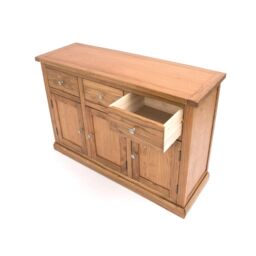 Cabinet Bits Salerno Light Wood 3 Drawer 3 Door Sideboard Chrome Knob in Light Brown - thumbnail 5