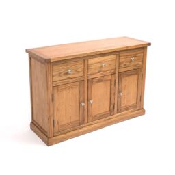 Cabinet Bits Salerno Light Wood 3 Drawer 3 Door Sideboard Chrome Knob in Light Brown - thumbnail 3