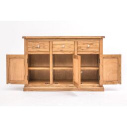 Cabinet Bits Salerno Light Wood 3 Drawer 3 Door Sideboard Chrome Knob in Light Brown - thumbnail 4