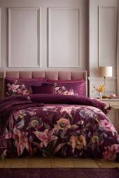 Soiree 'Tatiana' Velvet Duvet Cover Set in Plum - Size: Double - thumbnail 4